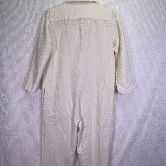 Hatch Cream The Art Maternity 100% Cotton Textured Long Sleeve Jumpsuit Size 0 - Picture 10 of 12